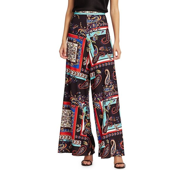 Alice + Olivia Athena Paisley Wide Leg Pants